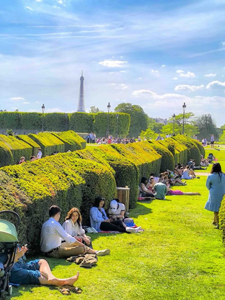 eiffel view tulileries summer scenery