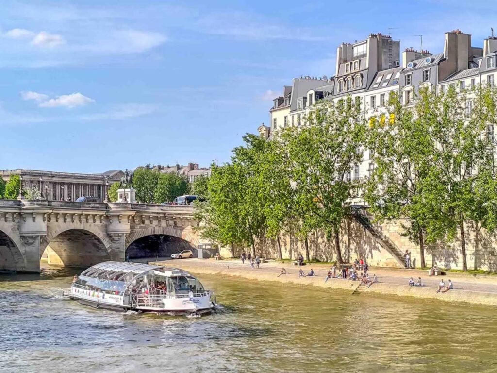 paris seine glass boat