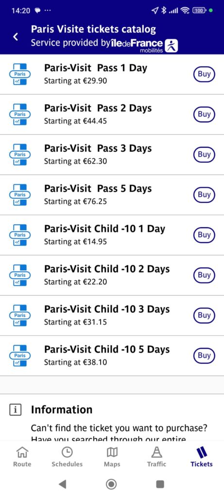 paris visite passes list 2025
